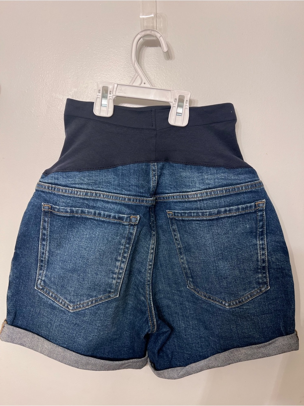 6 old navy Maternity Denim Shorts Waistband stretch full panel O.G. Straight